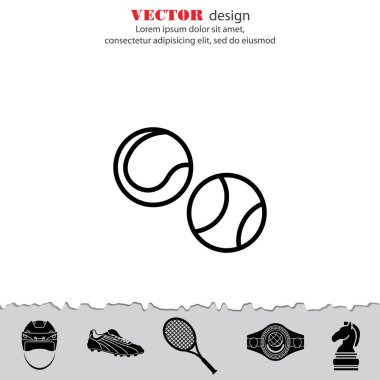 Tenis topları düz simgesi 