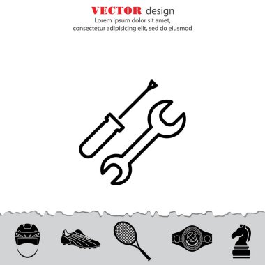 İngiliz anahtarı ve tornavida satırı simgesi