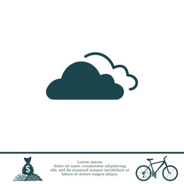 bulutlar düz simgesi