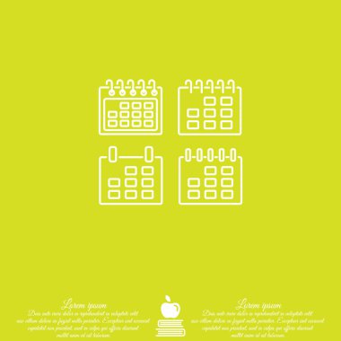 düz takvim simge kümesi