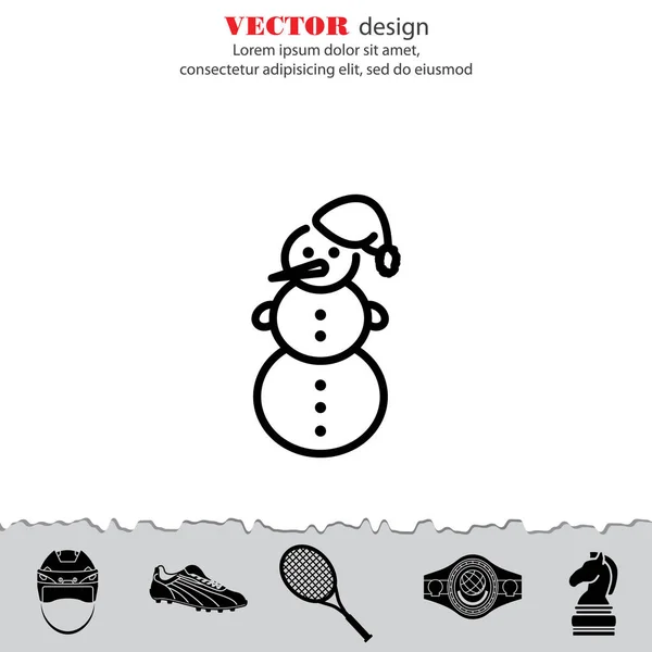 Snowman Web icono de línea — Vector de stock