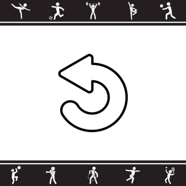 dairesel ok düz simgesi