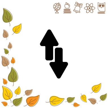 yukarı ve aşağı okları düz simgesi