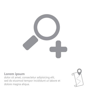 Yakınlaştırma Büyüteç düz simgesi