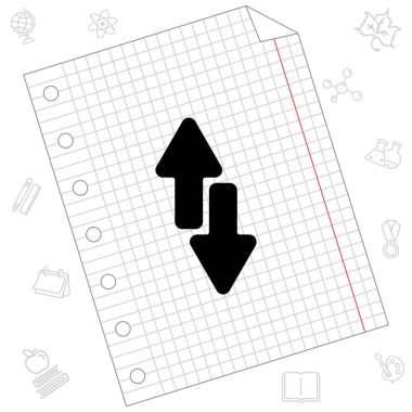 yukarı ve aşağı okları düz simgesi