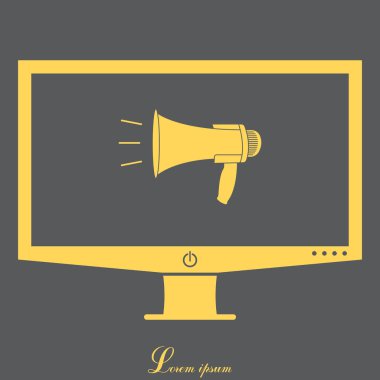 Megafon düz simgesi