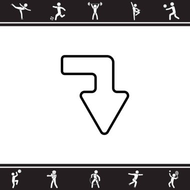 Değil düz simgesi aşağı ok