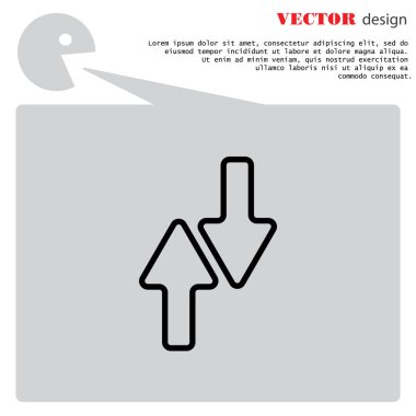 yukarı ve aşağı okları düz simgesi