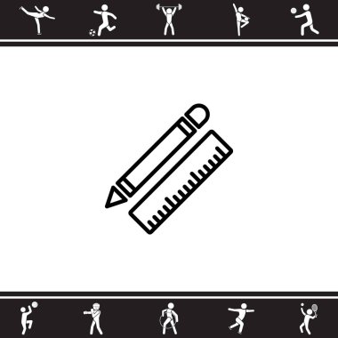 Cetvel ve kalem simgeler kümesi