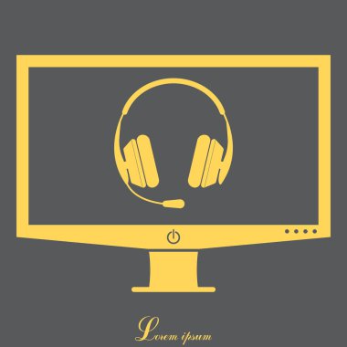 kulaklık yassı simgesi