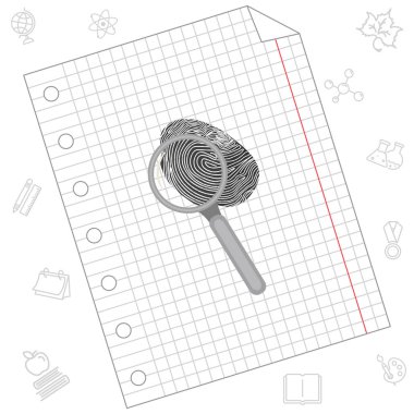 Parmak izi ve büyüteç simgesini