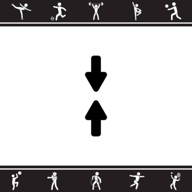 yukarı ve aşağı okları düz simgesi