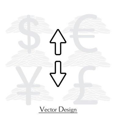yukarı ve aşağı okları düz simgesi