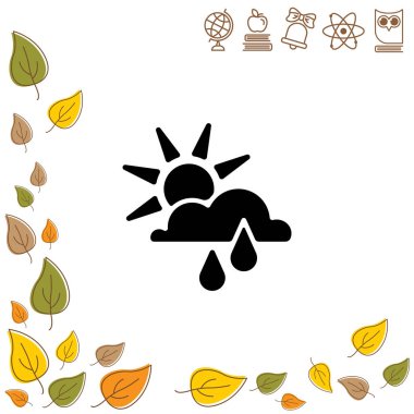 Güneş, bulut ve yağmur simgesi