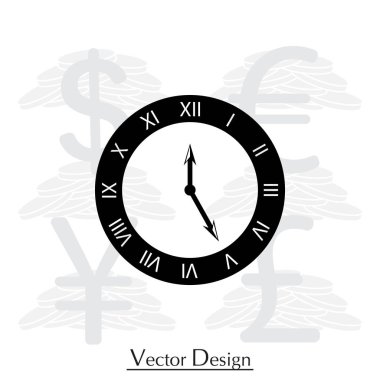 Romen rakamları ile saat simgesi