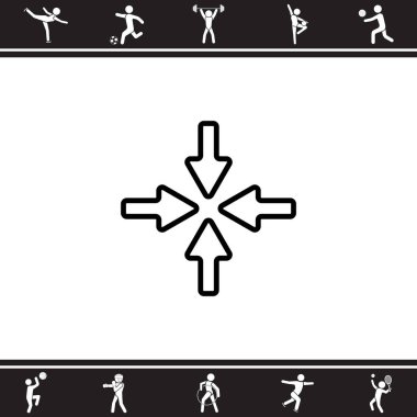 dört ok düz simgesi