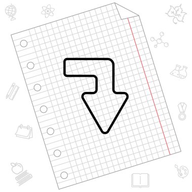 Değil düz simgesi aşağı ok