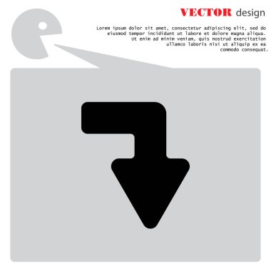 Değil düz simgesi aşağı ok