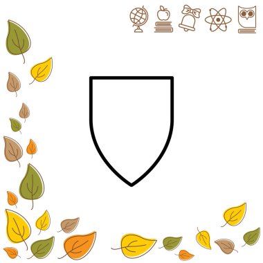 satırı simgesi. Kalkan.