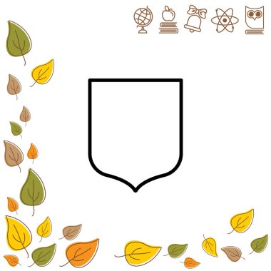 satırı simgesi. Kalkan.