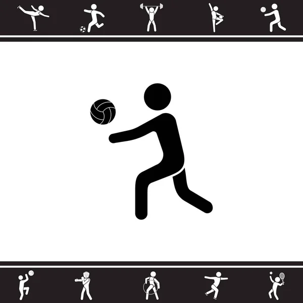 Icono del jugador de voleibol — Vector de stock