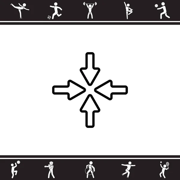 Cuatro flechas icono plano — Archivo Imágenes Vectoriales