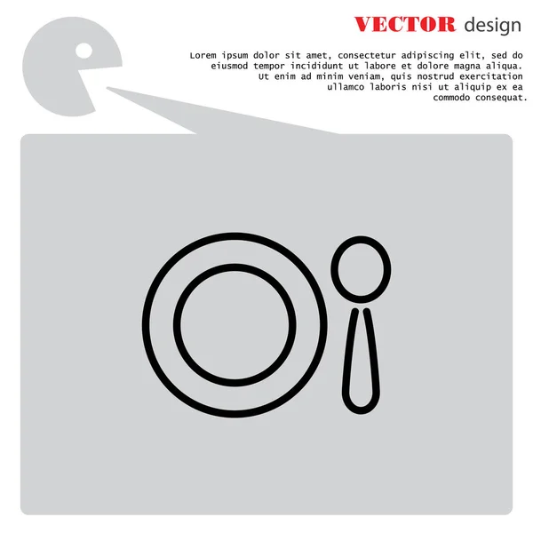 Plaque et icône de cuillère — Image vectorielle