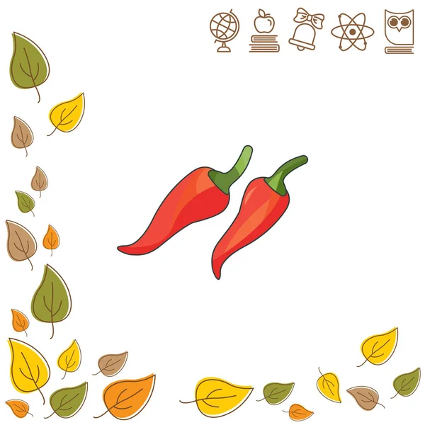 Illustration vectorielle. Icône de piment — Image vectorielle