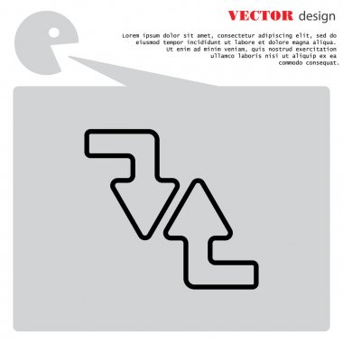 Oklar aşağı ve yukarı düz simgesi