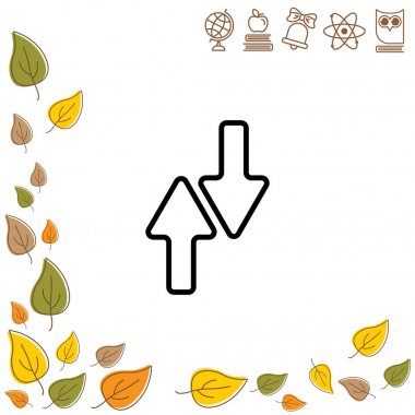 yukarı ve aşağı okları düz simgesi