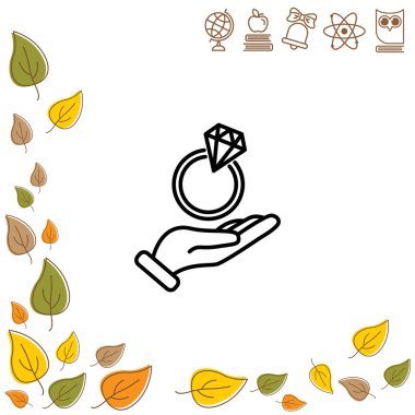 Elmas yüzük el simgesi