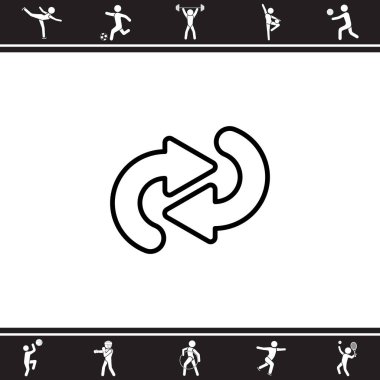 dairesel oklar düz simgesi