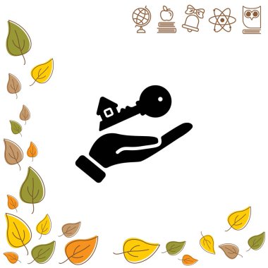 Anahtar elinde düz simgesi