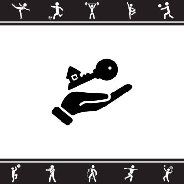 Anahtar elinde düz simgesi