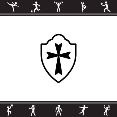 satırı simgesi. Kalkan.