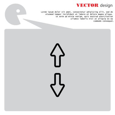 yukarı ve aşağı okları düz simgesi