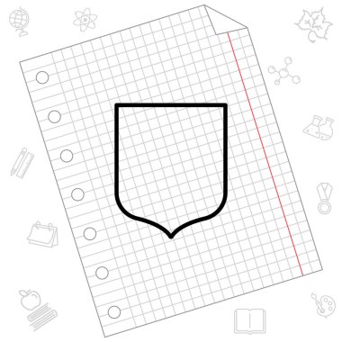 satırı simgesi. Kalkan.