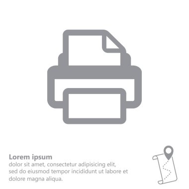 Tv ekran düz simgesi yazıcıda