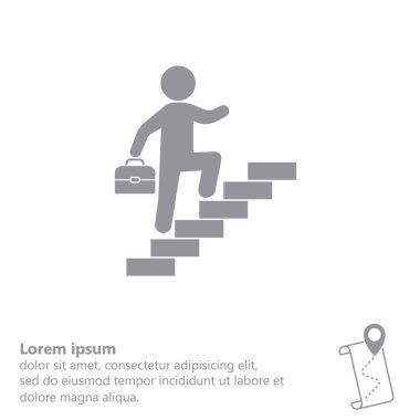 iş adamı merdivenlerden yukarı yürür