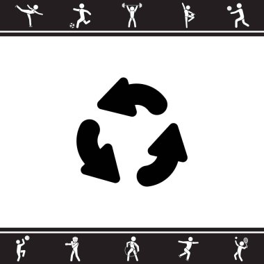 dairesel oklar düz simgesi