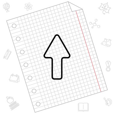 Düz simgesi yukarı yön ok