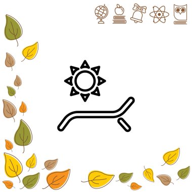 Şezlong ve güneş web simgesi