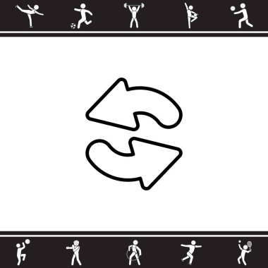 dairesel oklar düz simgesi