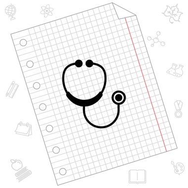 stetoskop düz simgesi