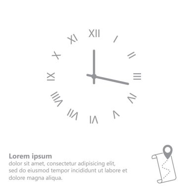 Romen rakamları ile saat simgesi