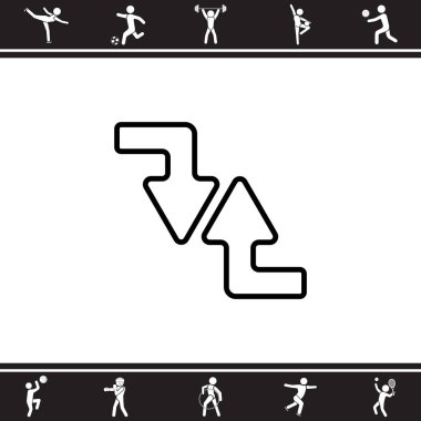 Oklar aşağı ve yukarı düz simgesi