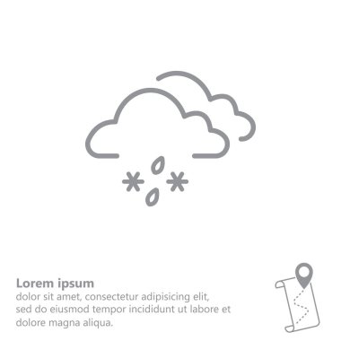 Kar ve yağmur simgesiyle bulut