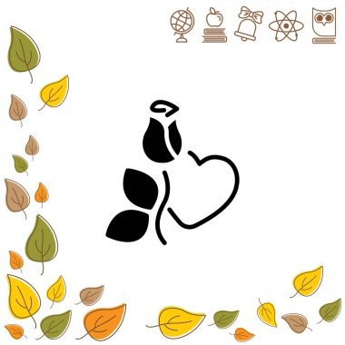 Gül ve kalp simgesi