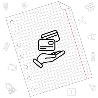 Kredi kartı elinde.