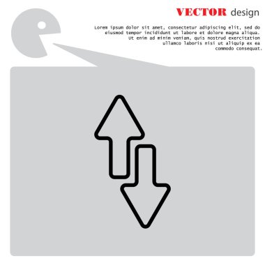 yukarı ve aşağı okları düz simgesi